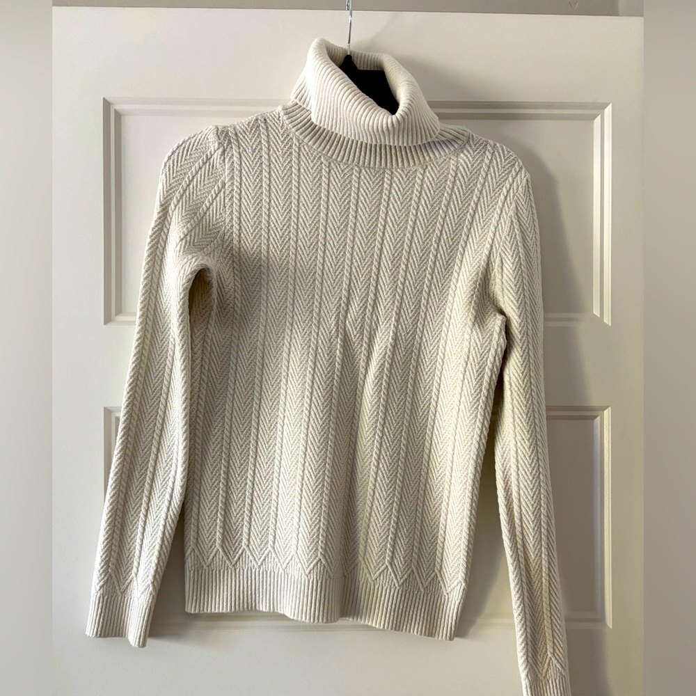 Lulu's Cream Turtleneck Ribbed Sweater Size S
